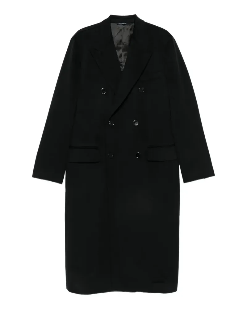 Dolce & Gabbana Doppelreihiger Mantel mit steigendem Revers - Schwarz Schwarz