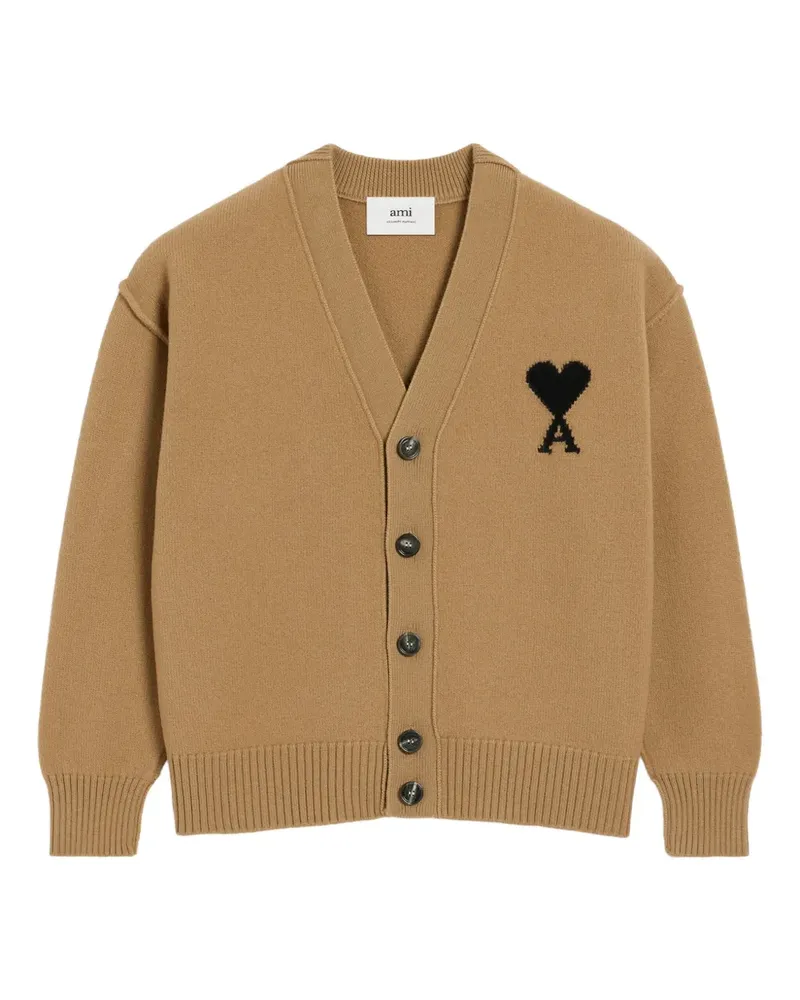 AMI Paris Ami de Coeur Cardigan - Braun Braun