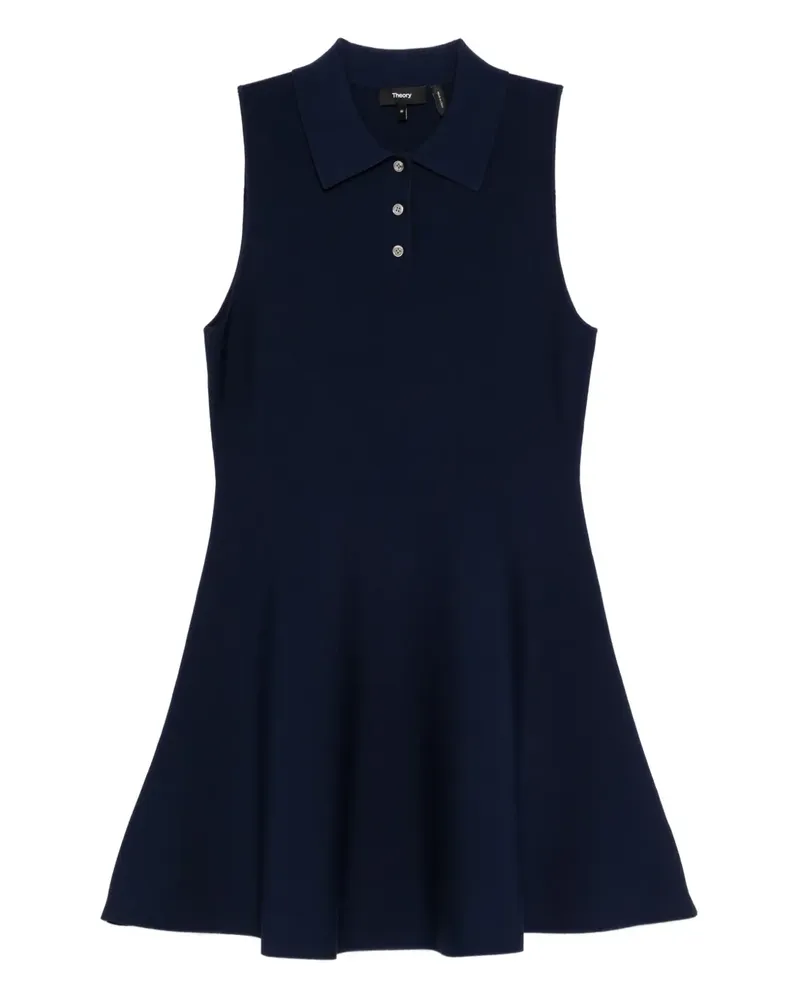 Theory A-Linien-Kleid mit Poloshirtkragen - Blau Blau
