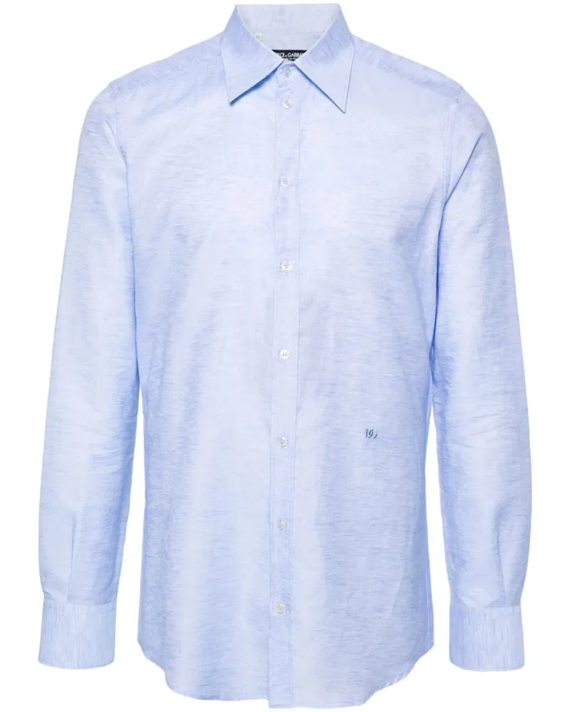 Dolce & Gabbana Hemd mit Logo-Stickerei - Blau Blau