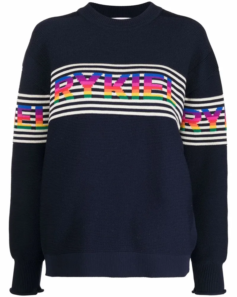 Sonia Rykiel Gestreifter Pullover mit Logo - Blau Blau