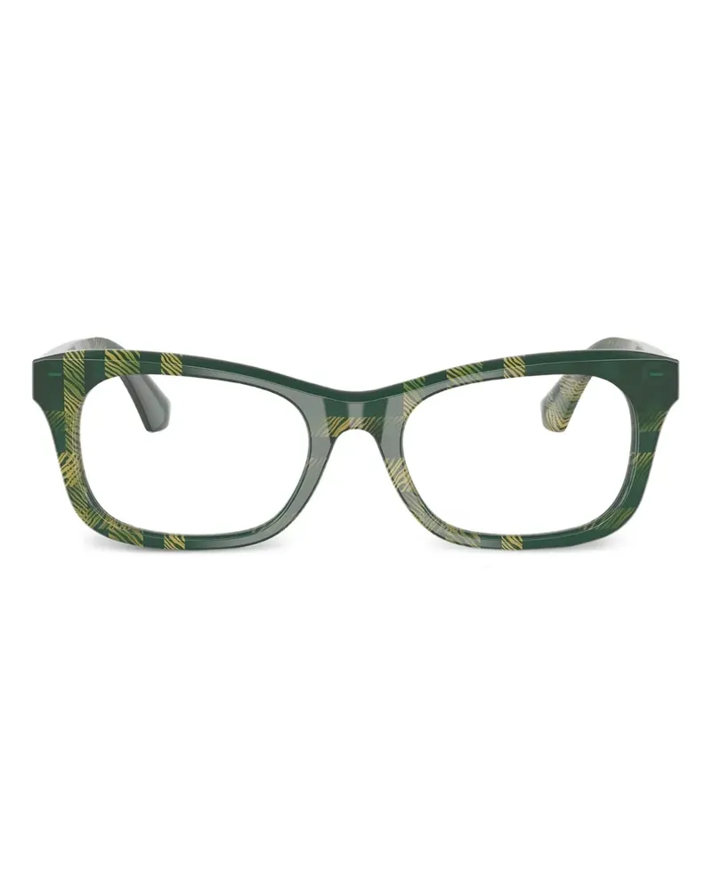 Burberry Eckige Brille mit Karomuster - Grün Grün