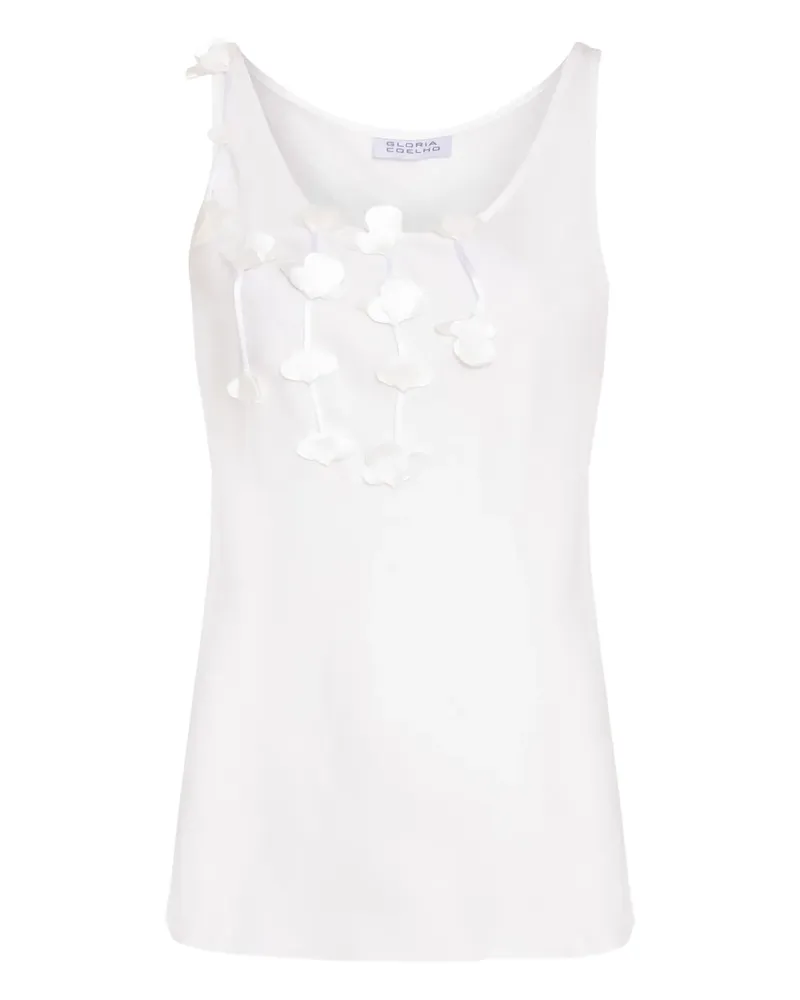 Gloria Coelho Top mit Blumen-Print - Weiß Weiß