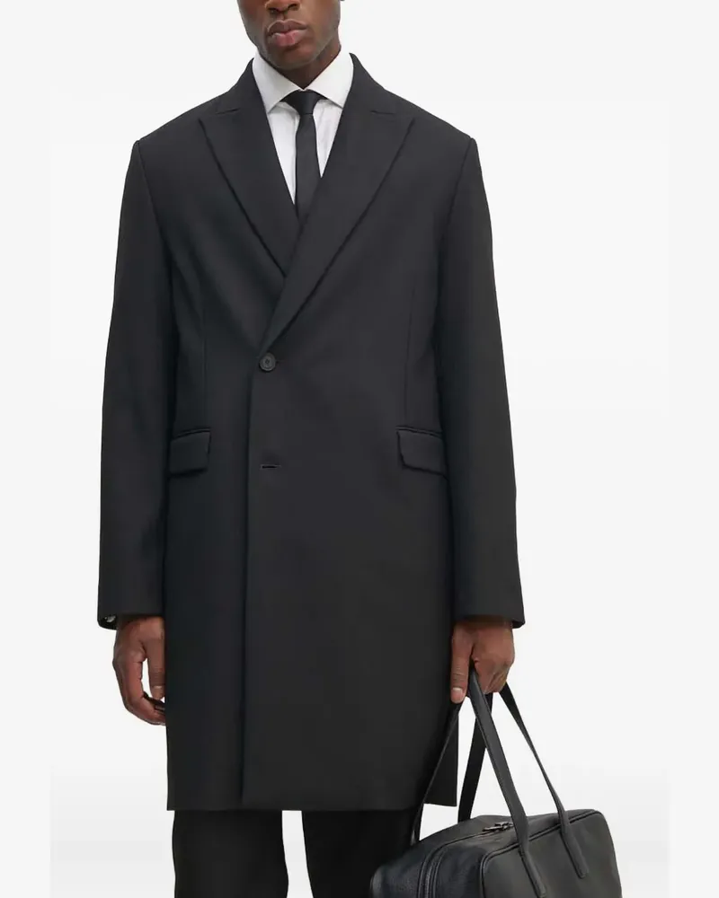 Versace Jeans Einreihiger Mantel - Schwarz Schwarz