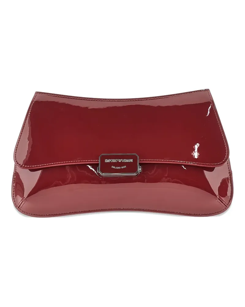 Emporio Armani Clutch mit Logo-Schild - Rot Rot