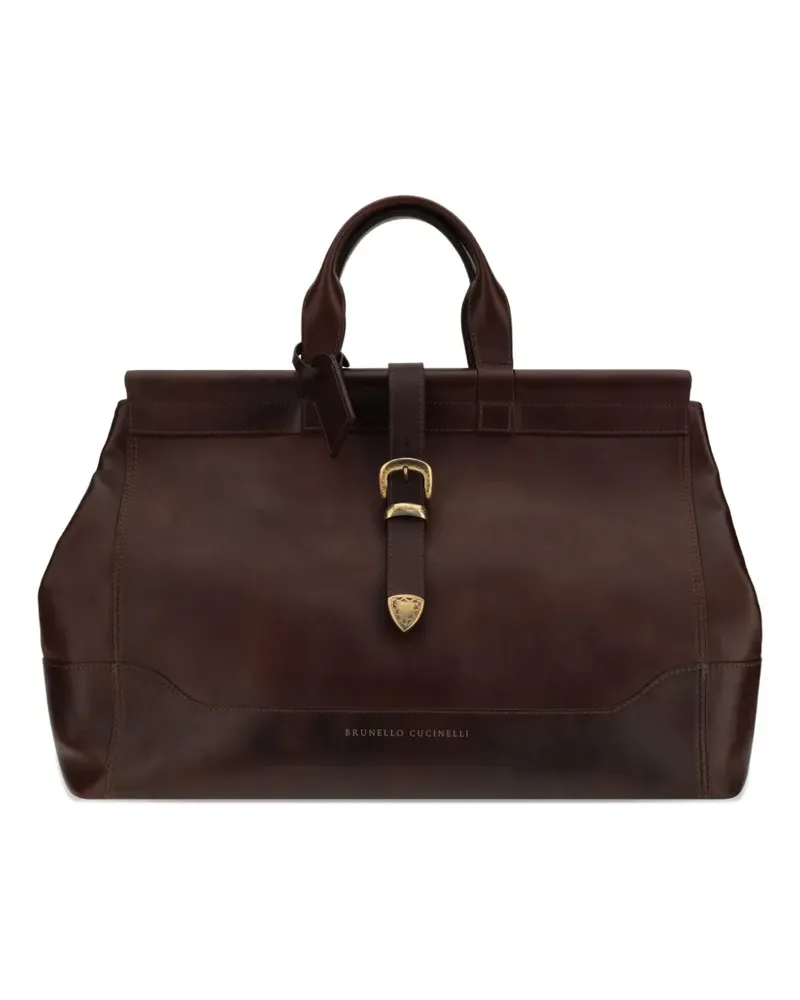 Brunello Cucinelli Reisetasche aus Leder - Braun Braun