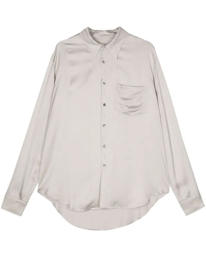 Maison Margiela Satinhemd mit Cut-Outs - Grau Grau
