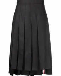 Thom Browne DARK GREY SUPER 120's TWILL BELOW KNEE PLEATED SKIRT Grau