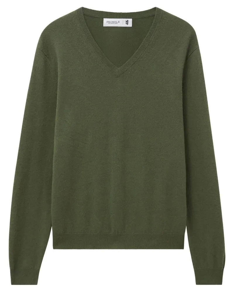 Pringle of Scotland Kaschmirpullover mit V-Ausschnitt GrüN