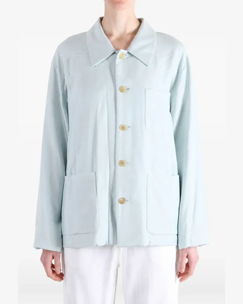AURALEE Wattierte Seidenjacke - Blau Blau
