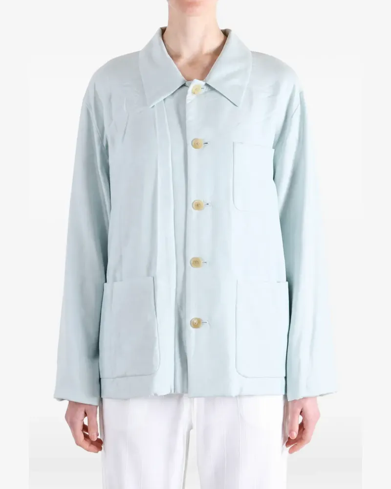 AURALEE Wattierte Seidenjacke - Blau Blau