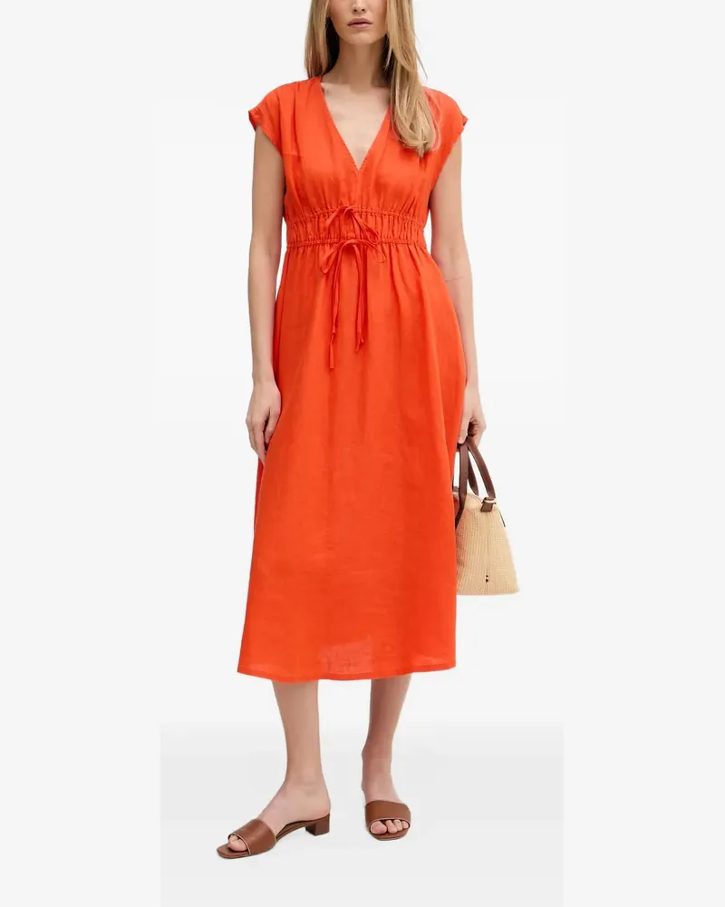 Benetton D. Luna Midikleid mit V-Ausschnitt - Orange Orange