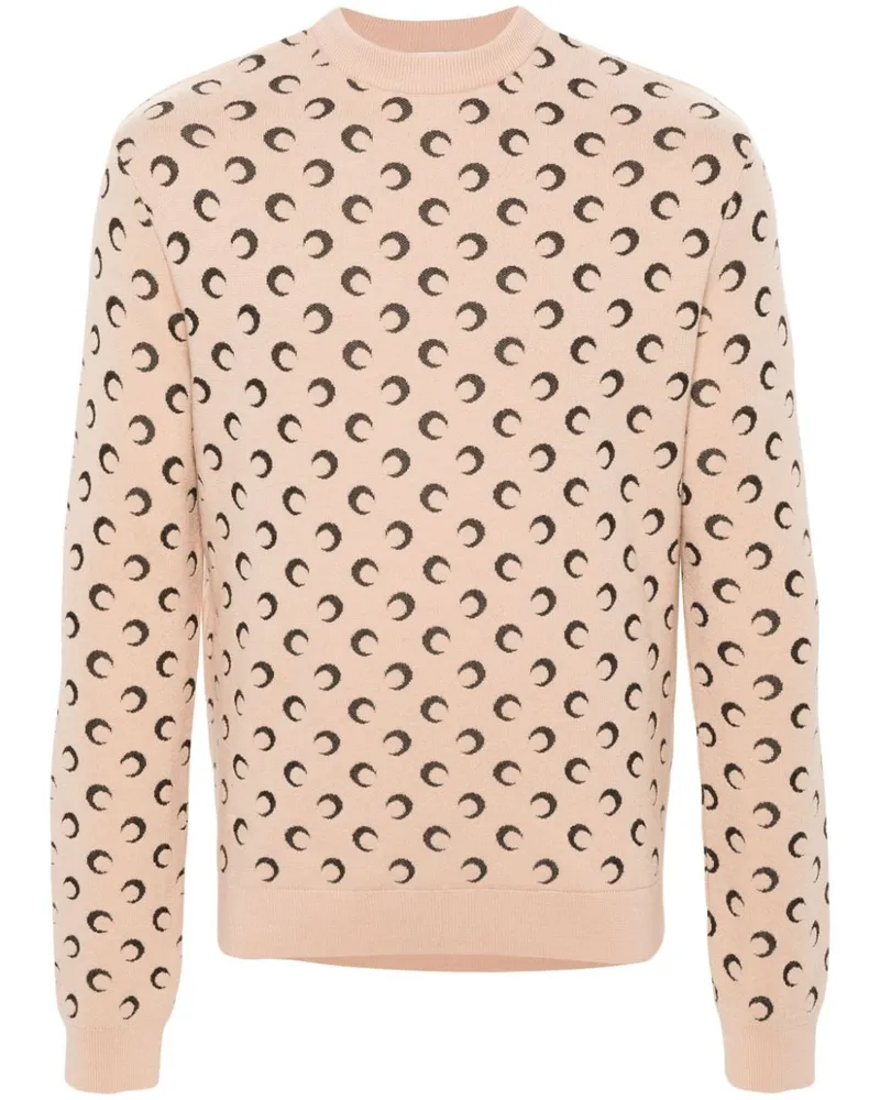 Marine Serre Pullover mit Sichelmond - Nude Nude