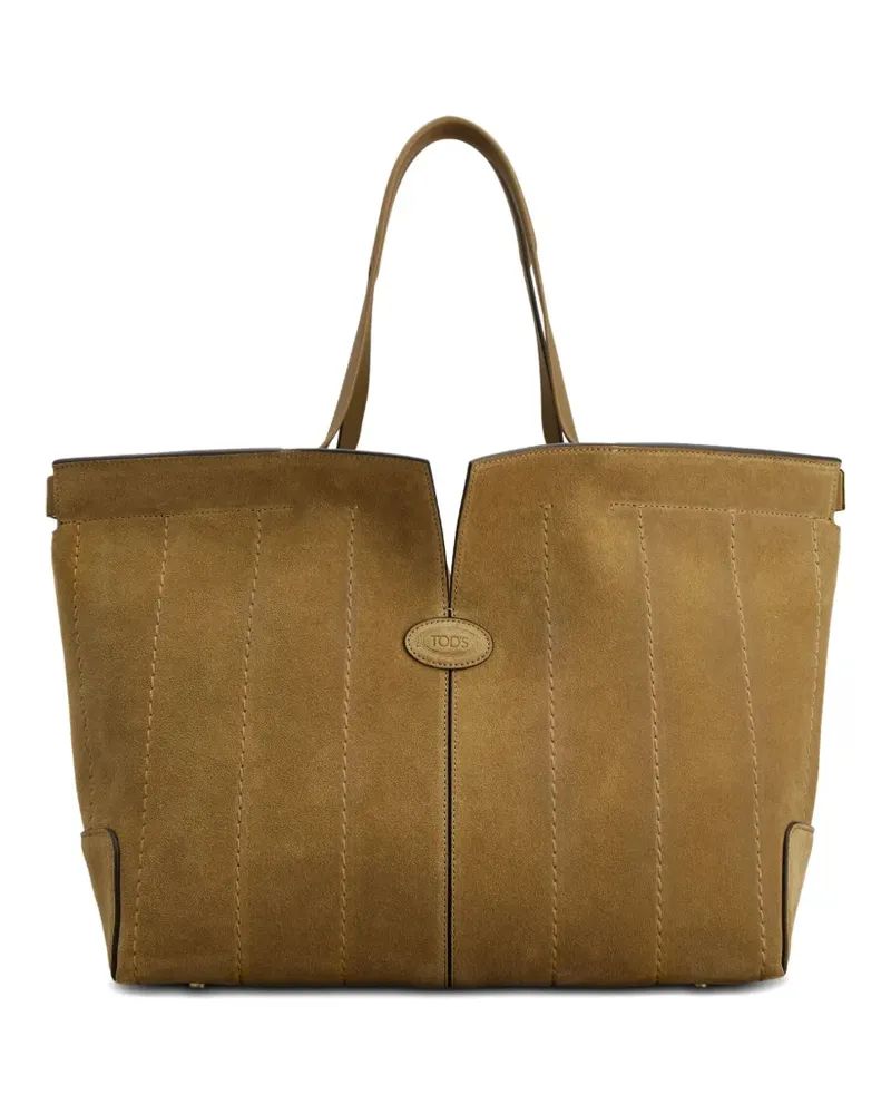 TOD'S Große Di Bag Folio Tote Bag mit Wildledereinsätzen - Braun Braun