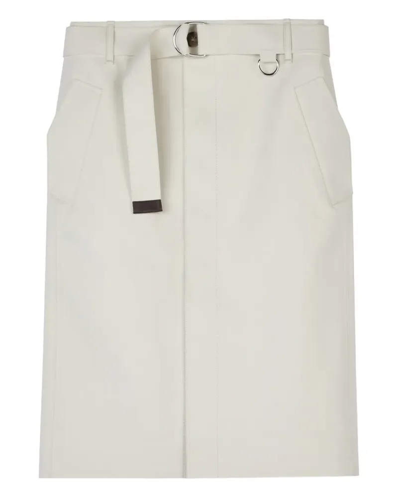TOD'S Midirock mit Gürtel - Weiß Weiß