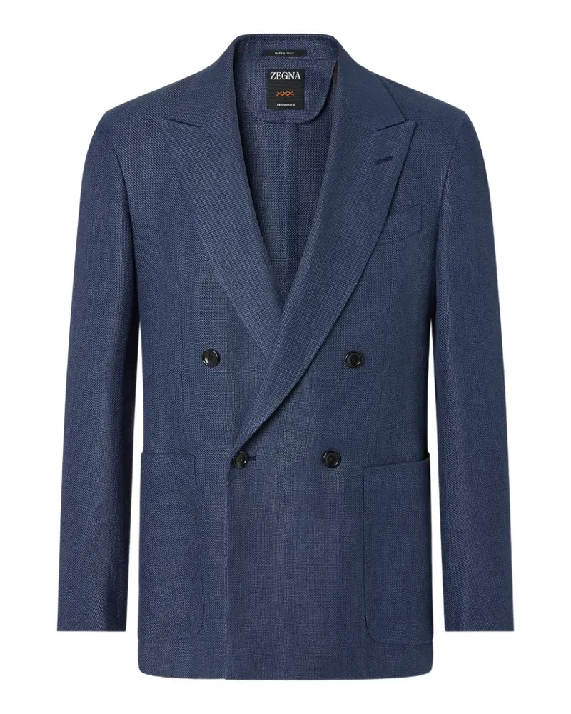 Ermenegildo Zegna Leinenjacke mit überkreuzten Trägern - Blau Blau