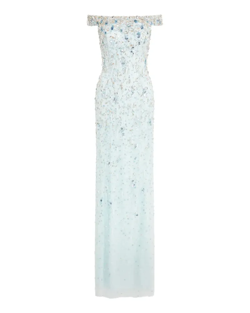 Jenny Packham Jessie Kleid mit Perlen - Blau Blau