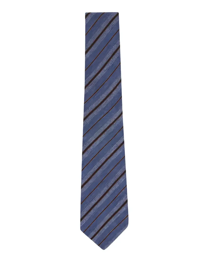 Kiton Krawatte mit diagonalen Streifen - Blau Blau