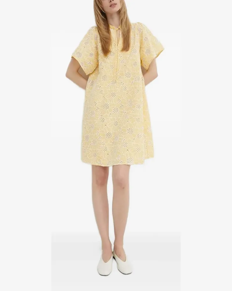BRUUNS BAZAAR Kleid mit Sonnenblumen-Stickerei - Gelb Gelb