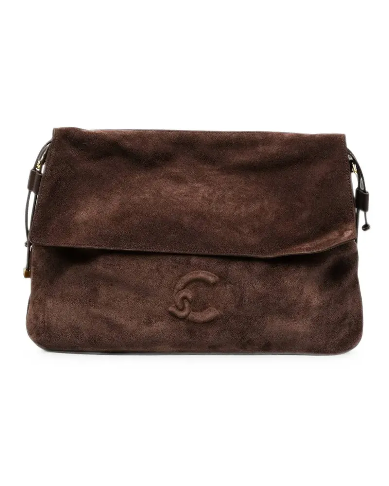 Coccinelle Lidia Medium suede shoulder bag - Braun Braun