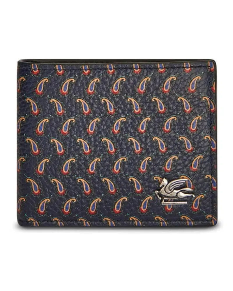Etro Pegaso Portemonnaie mit Paisley-Print - Blau Blau