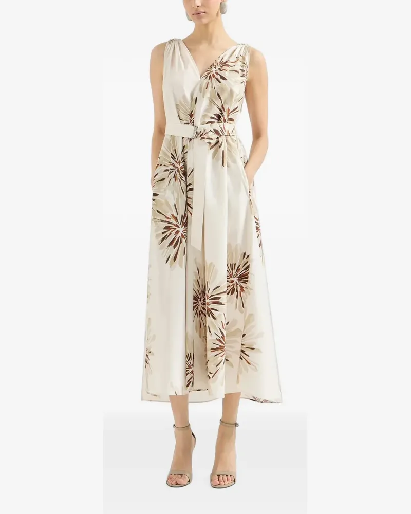 Brunello Cucinelli Midikleid mit Bloom-Print - Nude Nude