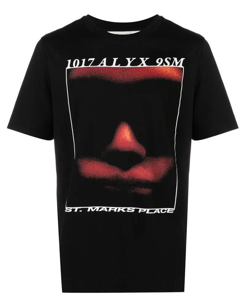1017 ALYX 9SM T-Shirt mit Icon Face-Print Schwarz