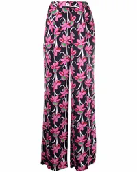 P.A.R.O.S.H. Weite Hose mit Blumen-Print Blau