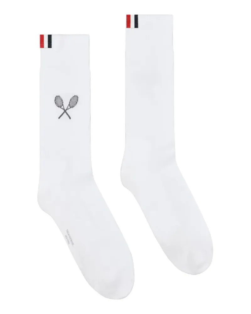 Thom Browne Tennis Racquet Socken - Weiß Weiß