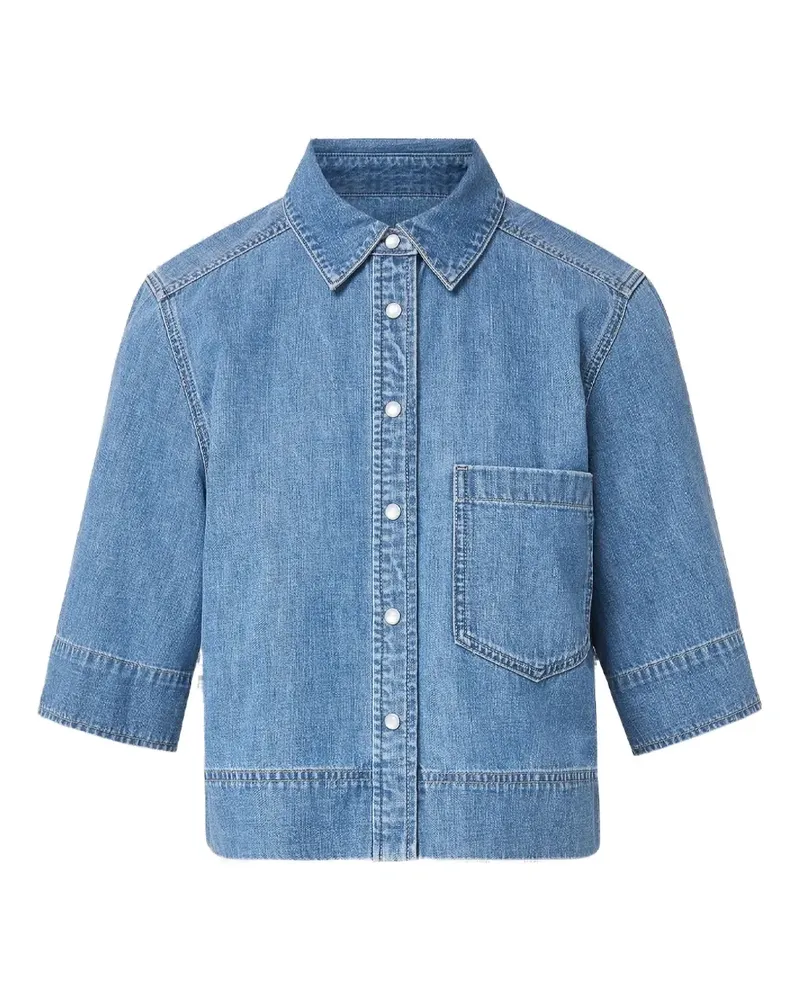 Veronica Beard Kurzärmeliges Jeanshemd - Blau Blau