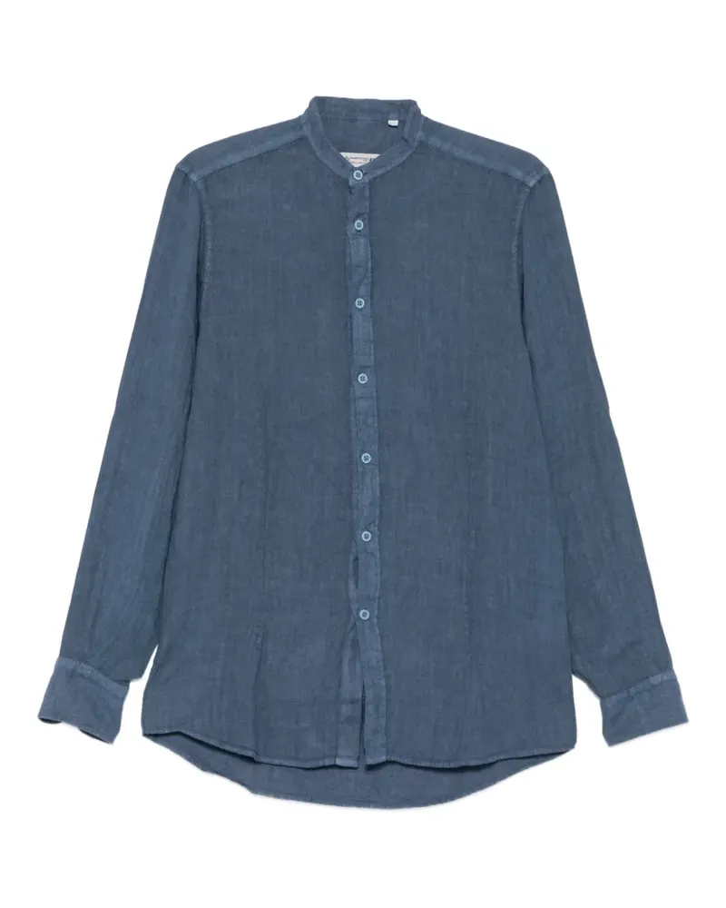 Daniele Alessandrini band-collar long-sleeve shirt - Blau Blau