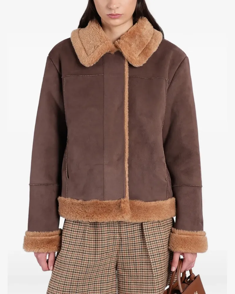 MC2 Saint Barth faux-shearling trim jacket - Braun Braun