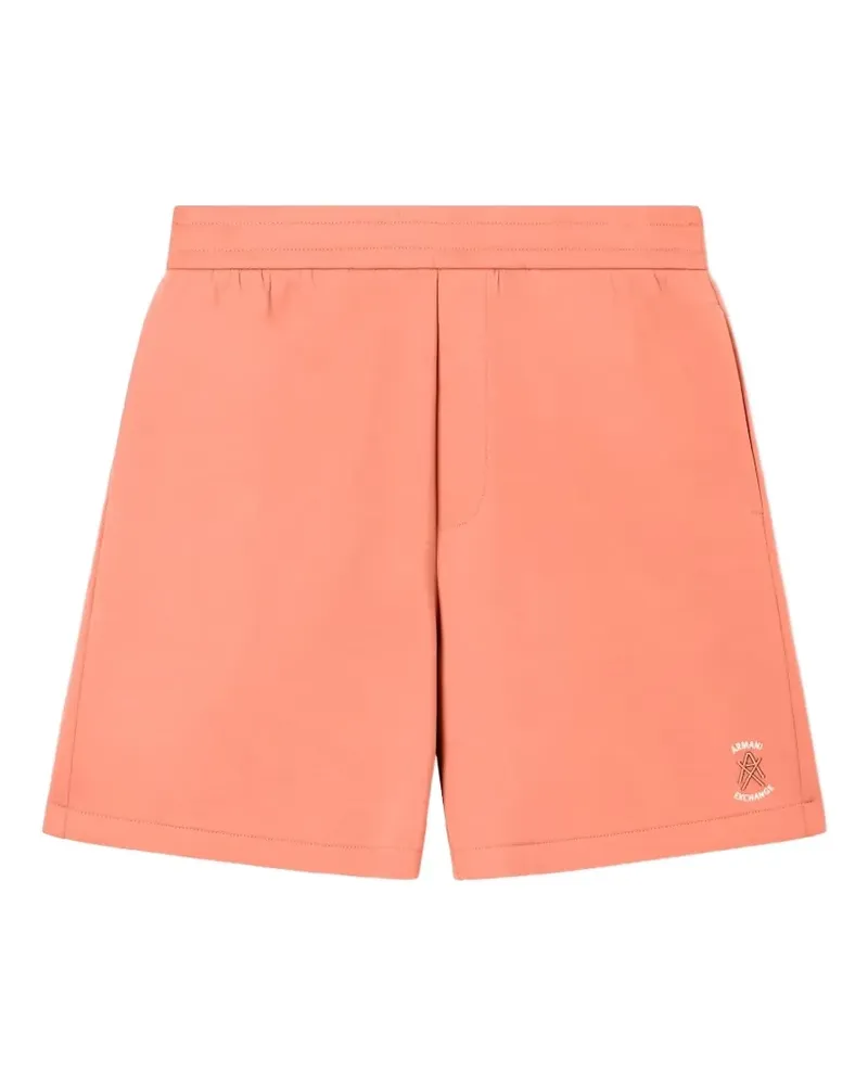 Armani Exchange logo-embroidered elasticated-waist shorts - Orange Orange