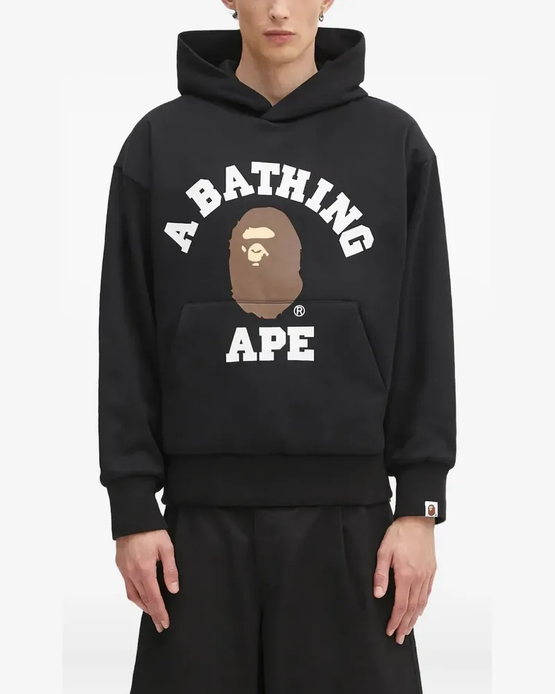 BAPE Hoodie mit College-Logo - Schwarz Schwarz