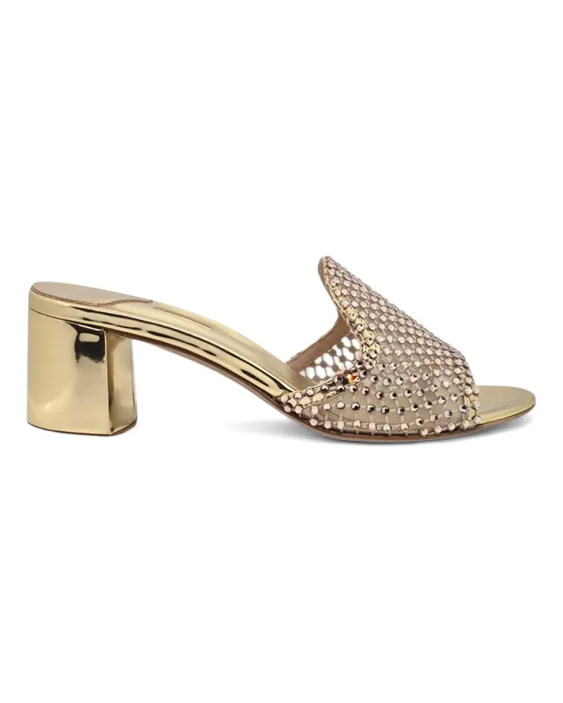 Le Silla Gilda crystal-embellished block-heel sandals - Gold Gold