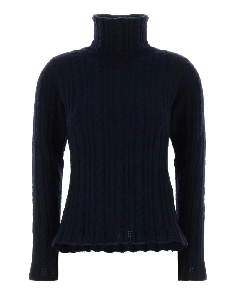 Moncler Rollkragenpullover mit Zopfmuster - Blau Blau