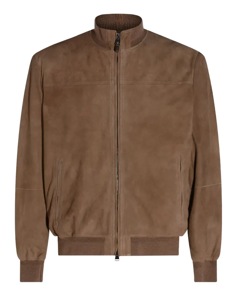 Canali zip-up suede jacket - Braun Braun