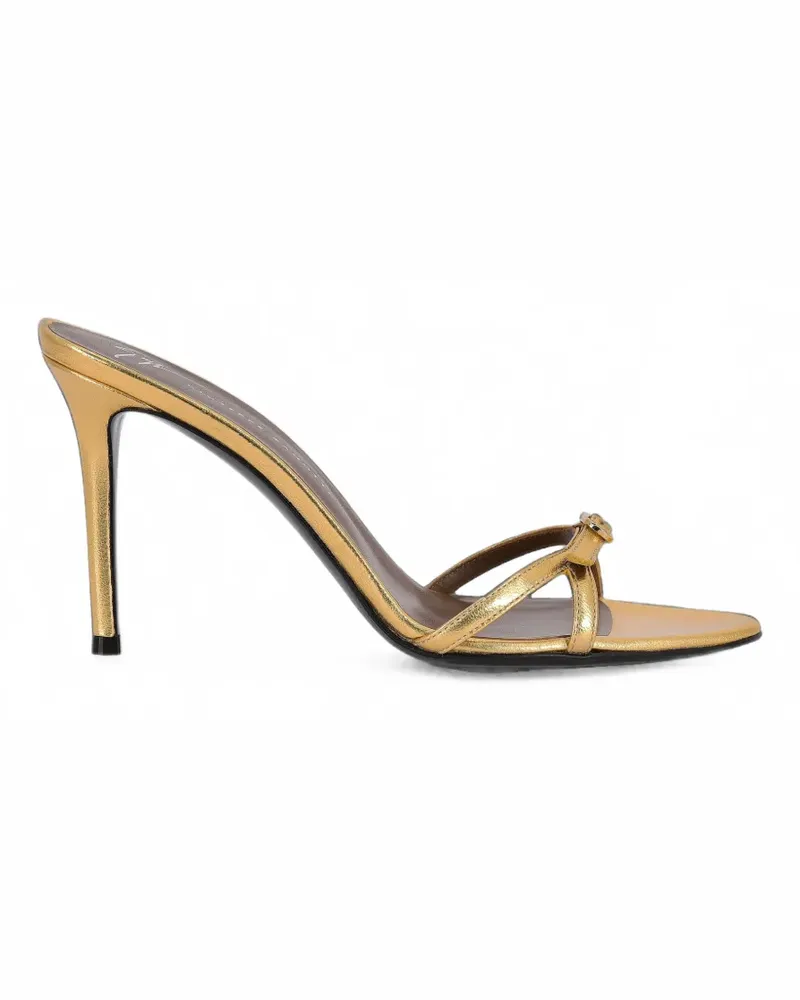 Giuseppe Zanotti Ophelia Buckle Sandalen aus laminiertem Leder - Gold Gold