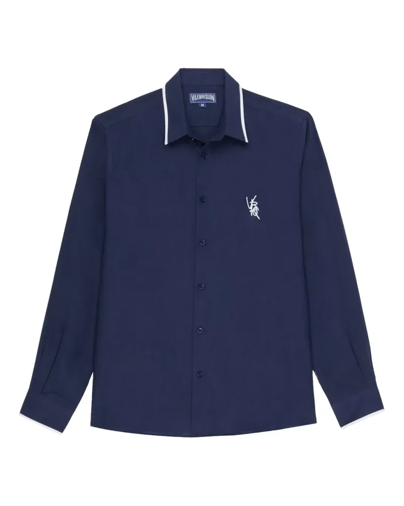 Vilebrequin Hemd aus Leinen - Blau Blau