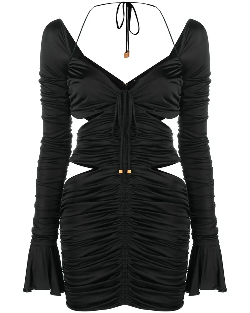 Blumarine Minikleid mit Raffungen - Schwarz Schwarz