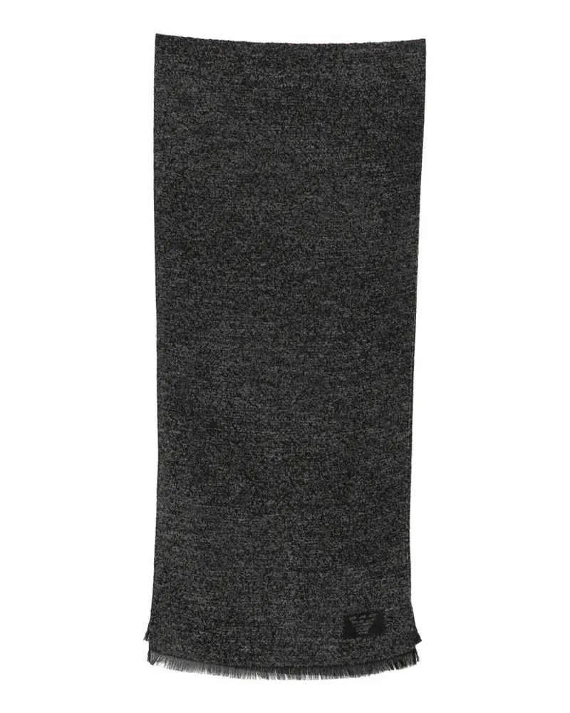 Emporio Armani Schal mit Logo-Patch - Schwarz Schwarz