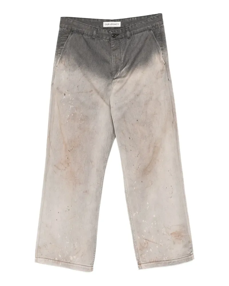 Our Legacy Rig paint-splatter jeans - Grau Grau