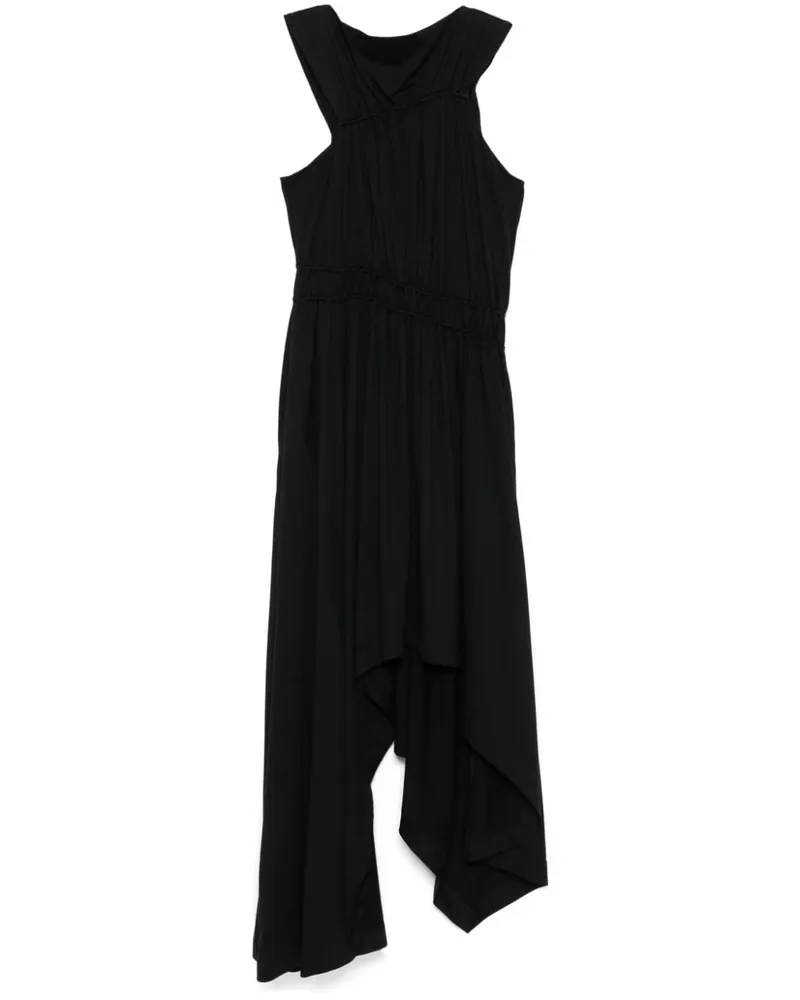 Alexander McQueen Asymmetrisches Kleid mit Raffung - Schwarz Schwarz