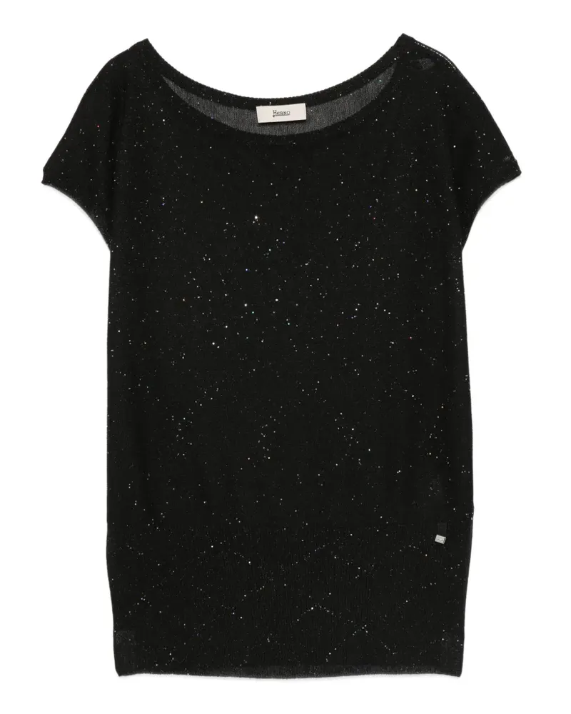 Herno T-Shirt mit Rundhalsausschnitt - Schwarz Schwarz