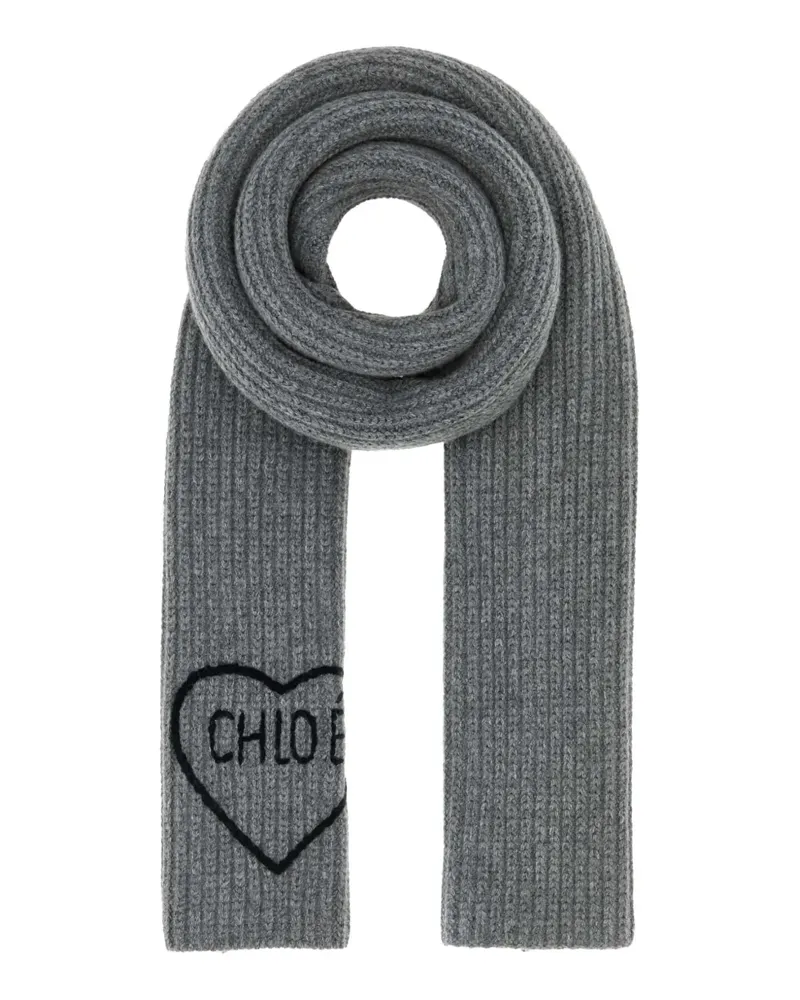 Chloé The  Encoeur heart-detail scarf - Grau Grau