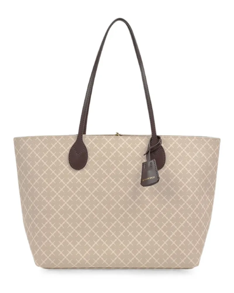 By Malene Birger Abigail geometric-pattern tote bag - Nude Nude