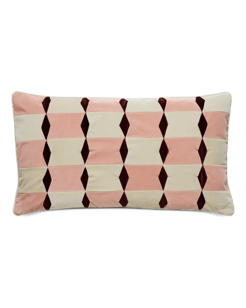Christina Lundsteen Florence Patchwork-Kissen aus Samt - Rosa Rosa