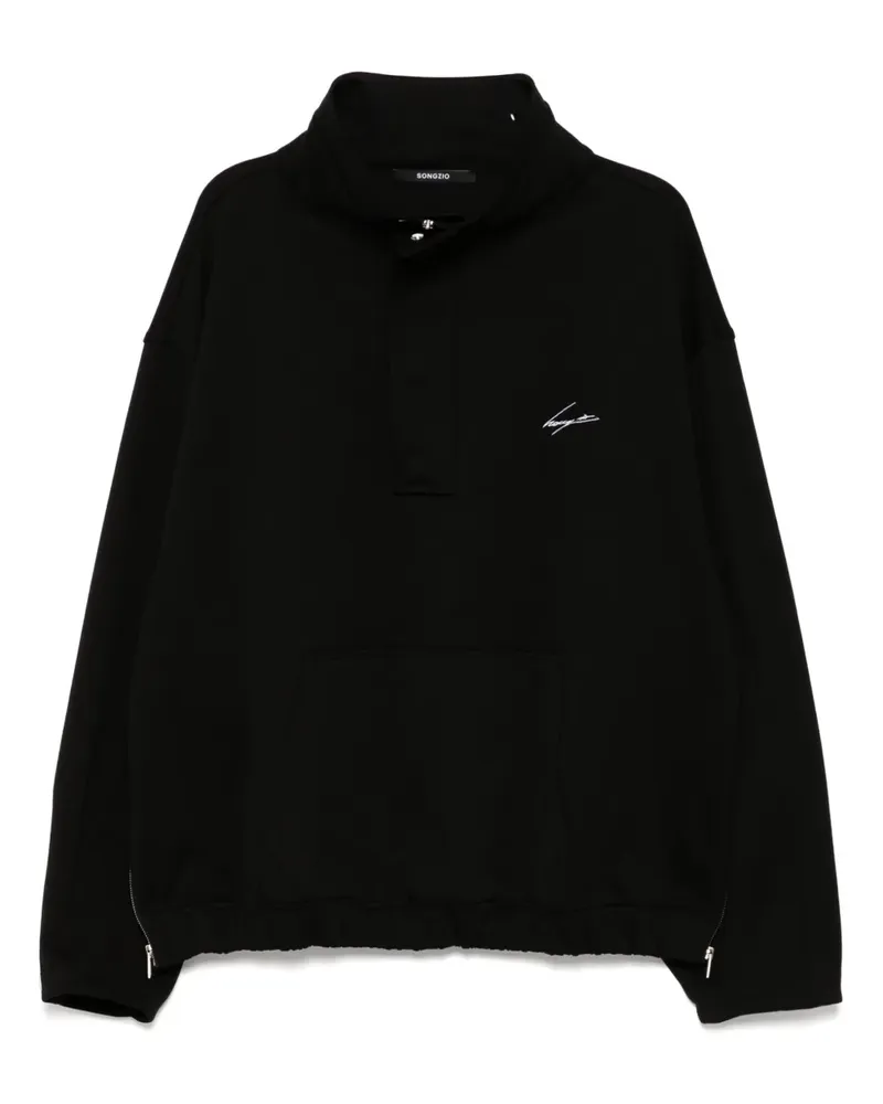 SONGZIO Youth Aquarelle Cocoon Sweatshirt mit Stehkragen - Schwarz Schwarz