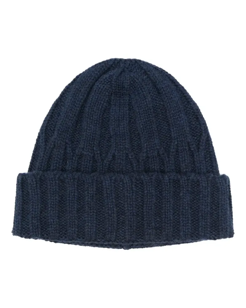 La Fileria Beanie aus Kaschmir - Blau Blau