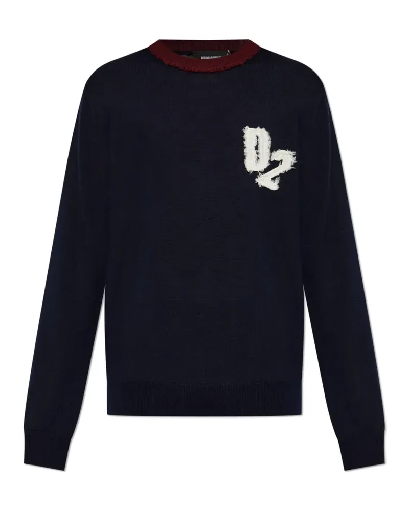 Dsquared2 D2 College Pullover mit Logo-Patch - Blau Blau